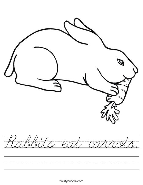 Rabbit Eating Worksheet