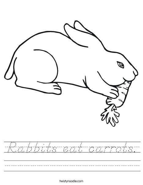 Rabbit Eating Worksheet
