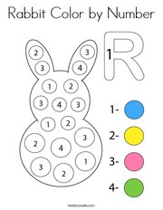 Rabbit Color by Number Coloring Page