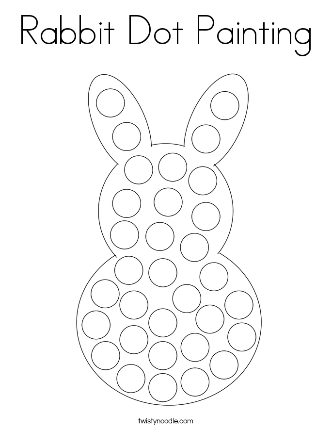 Rabbit Dot Painting Coloring Page