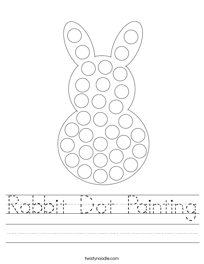 Rabbit Dot Painting Worksheet