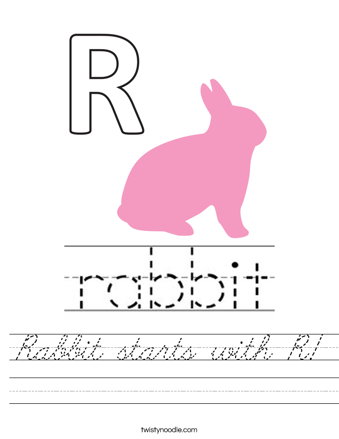 Rabbit starts with R! Worksheet