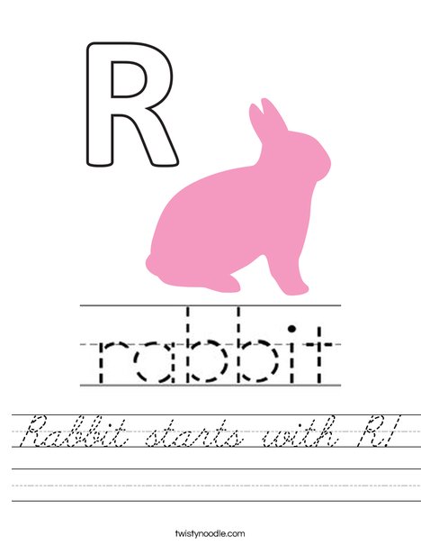 Rabbit starts with R. Worksheet