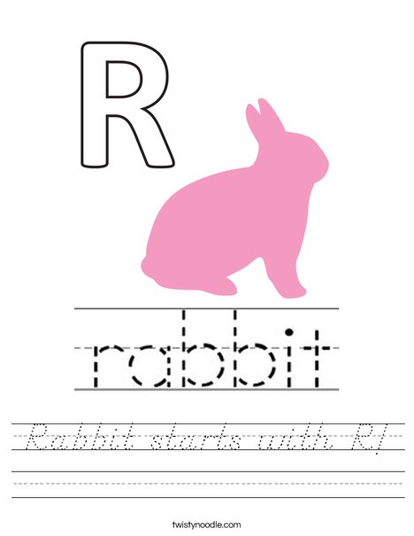 Rabbit starts with R. Worksheet