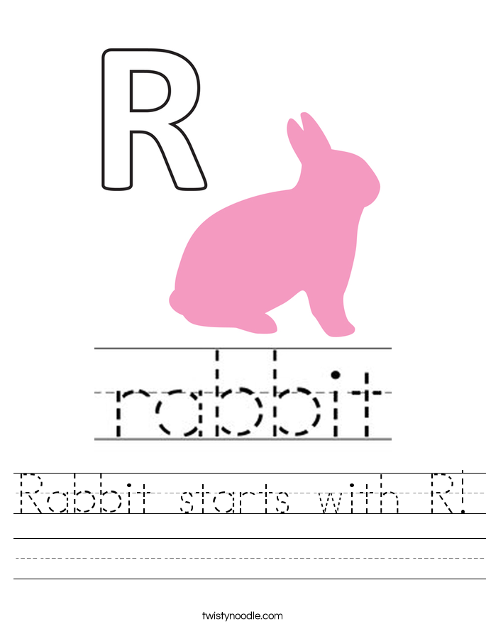 Rabbit starts with R! Worksheet