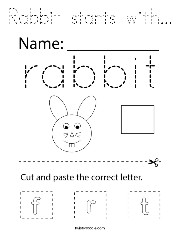 Rabbit starts with... Coloring Page