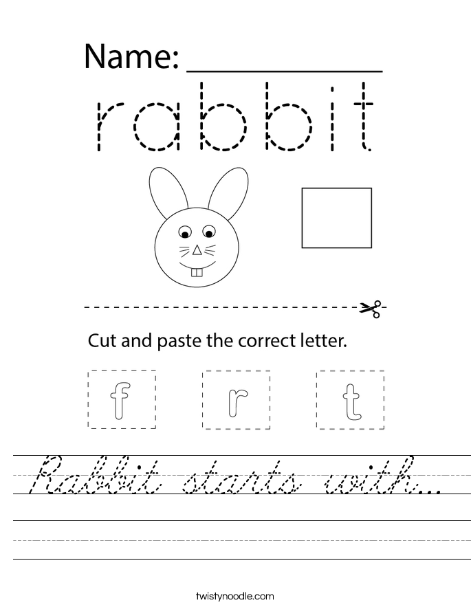 Rabbit starts with... Worksheet