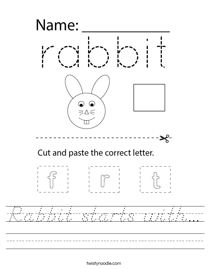 Rabbit starts with... Worksheet