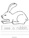 I see a rabbit. Worksheet