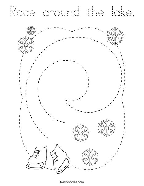 Race around the lake! Coloring Page