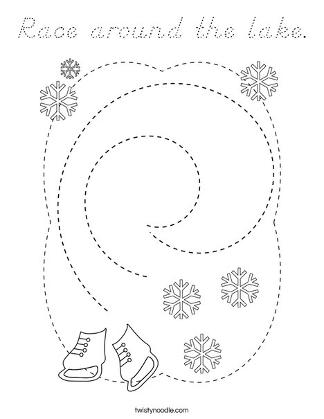 Race around the lake! Coloring Page