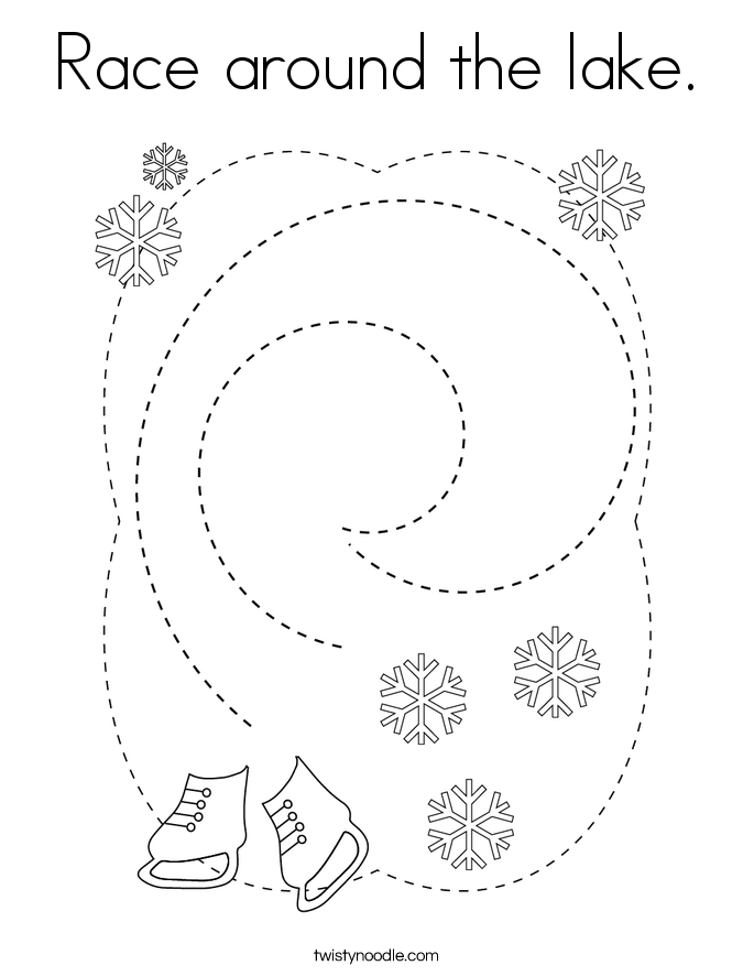 Race around the lake. Coloring Page