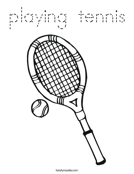 Racket and Ball Coloring Page