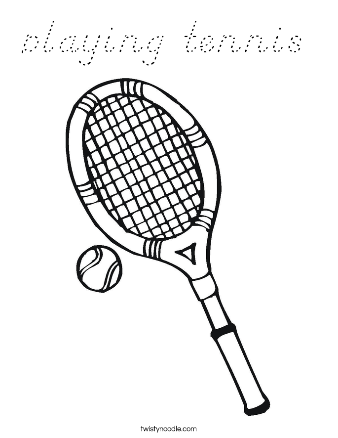 playing tennis Coloring Page