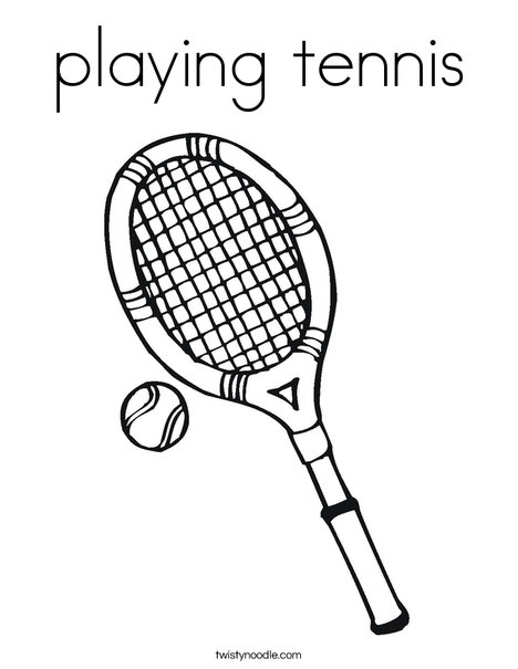 Racket and Ball Coloring Page