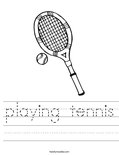 playing tennis Worksheet