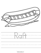 Raft Handwriting Sheet