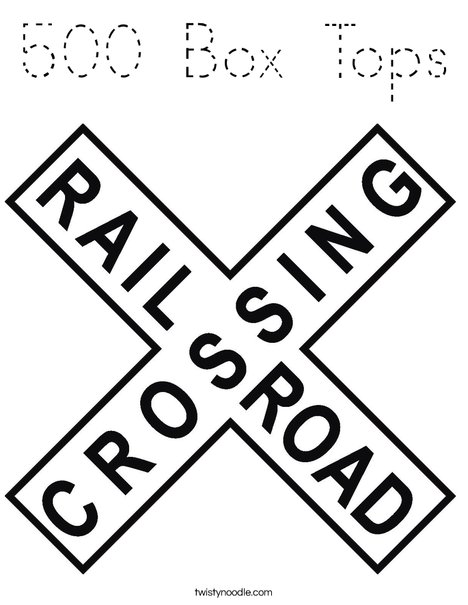 Railroad Crossing Sign Coloring Page