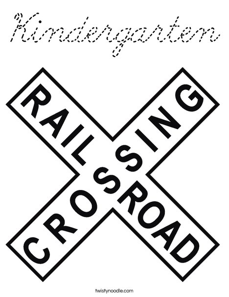 Railroad Crossing Sign Coloring Page