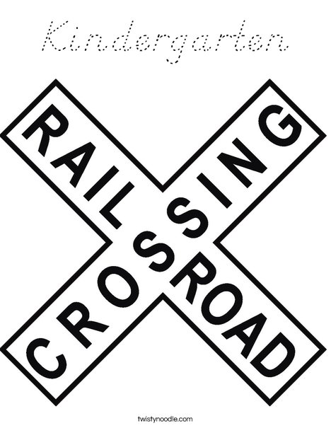 Railroad Crossing Sign Coloring Page
