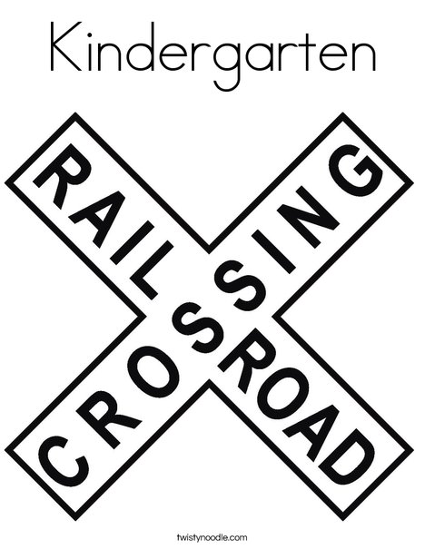 Railroad Crossing Sign Coloring Page