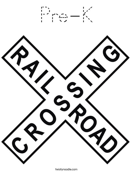 Railroad Crossing Sign Coloring Page