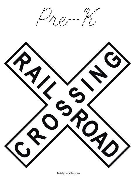 Railroad Crossing Sign Coloring Page