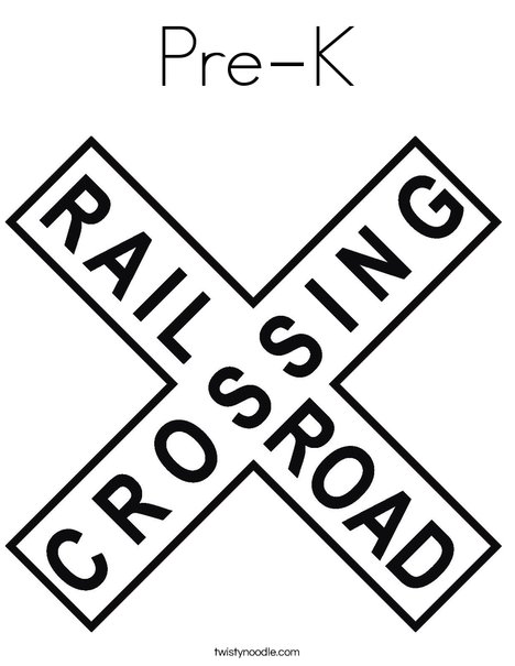 Railroad Crossing Sign Coloring Page