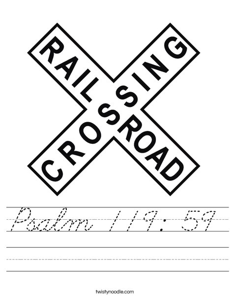 Railroad Crossing Sign Worksheet