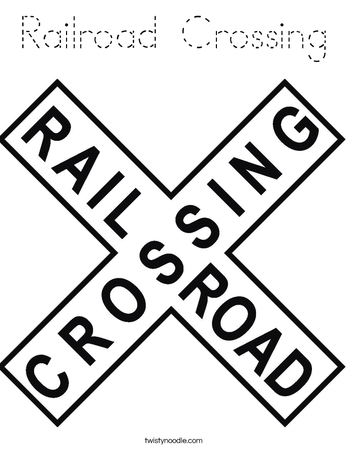 Railroad Crossing Coloring Page