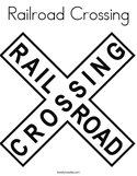 Railroad Crossing Coloring Page