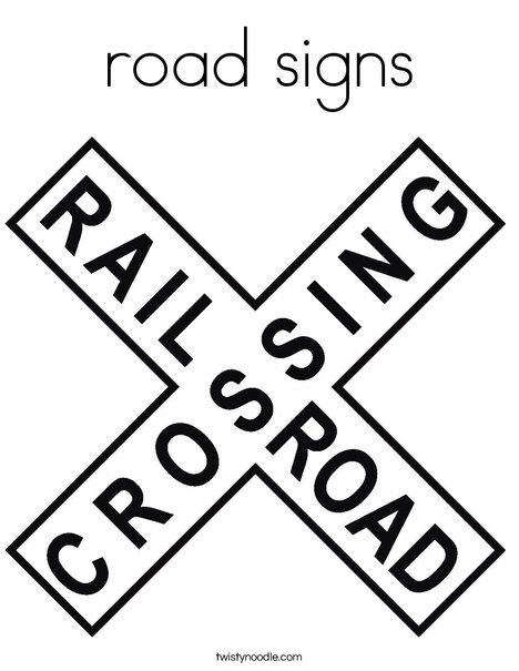 traffic signs coloring page