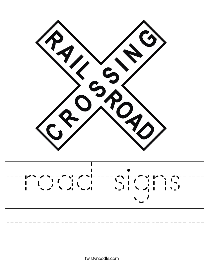 road signs worksheet twisty noodle