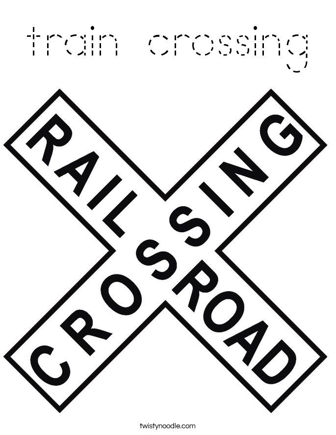 train crossing Coloring Page