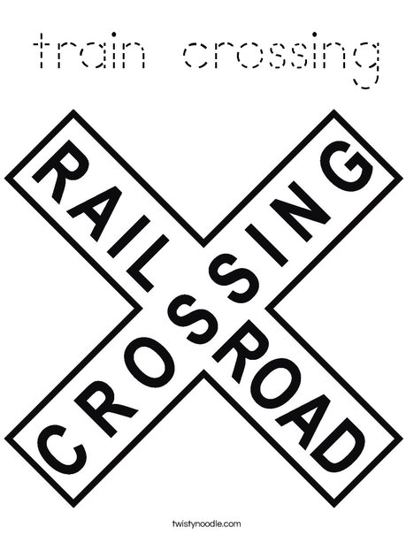 Railroad Crossing Sign Coloring Page