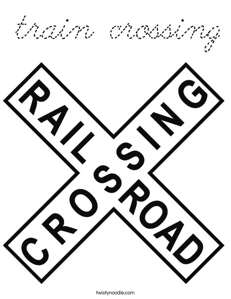 Railroad Crossing Sign Coloring Page
