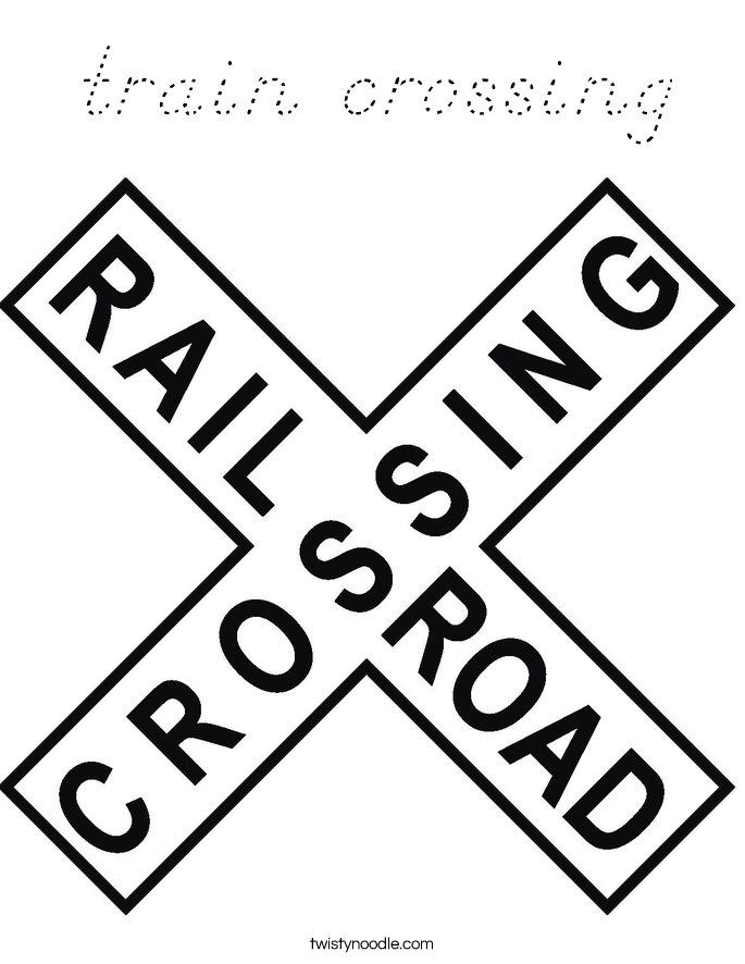 train crossing Coloring Page