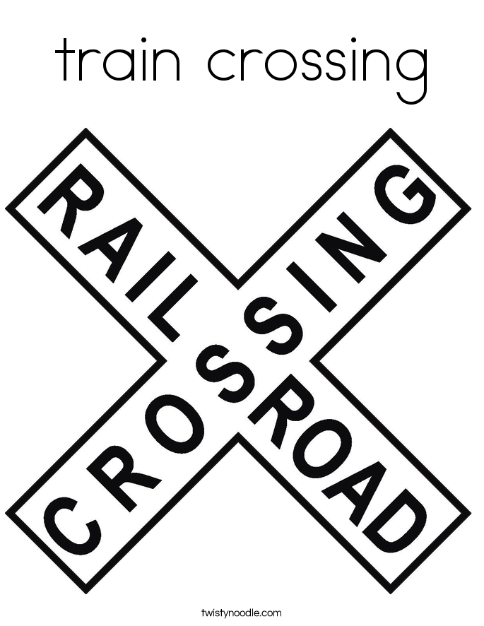 train crossing Coloring Page