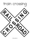 train crossing Coloring Page