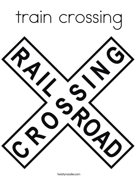Railroad Crossing Sign Coloring Page