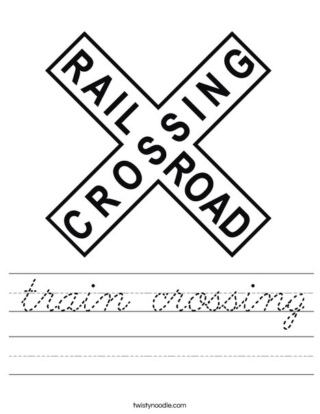 Railroad Crossing Sign Worksheet