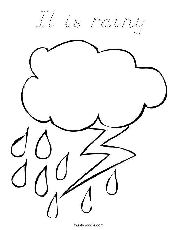 It is rainy Coloring Page