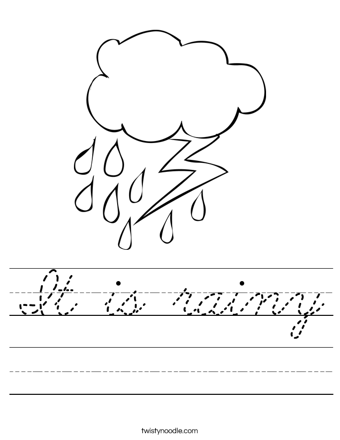 It is rainy Worksheet