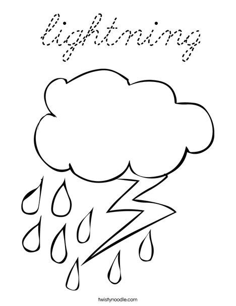 Rain and Lightning Coloring Page