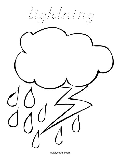Rain and Lightning Coloring Page