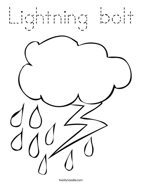 Rain and Lightning Coloring Page