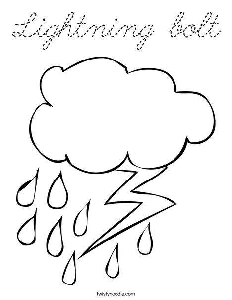 Rain and Lightning Coloring Page