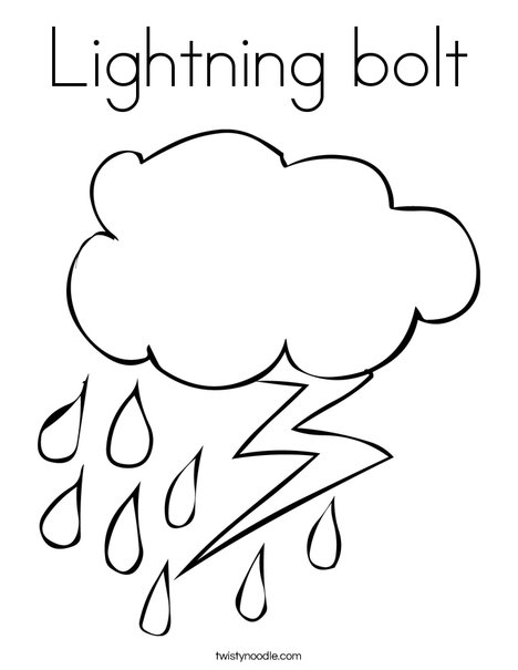 Rain and Lightning Coloring Page