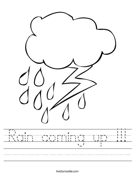 Rain coming up Worksheet - Twisty Noodle