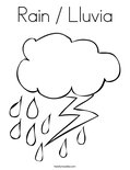 Rain / Lluvia Coloring Page